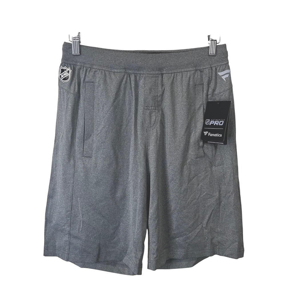 Fanatics Authentic Pro NHL Mens Training Shorts Heather Gray Medium NWT Gym